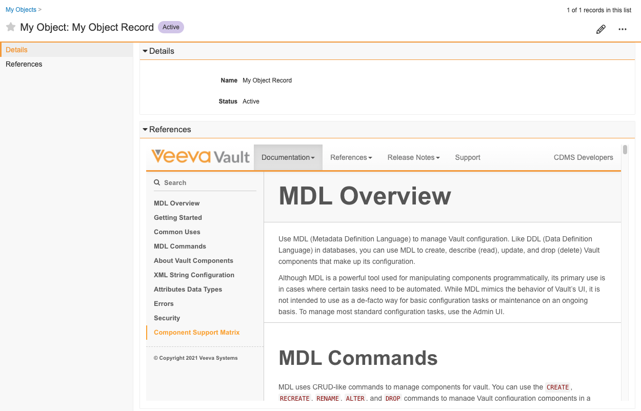 Object Record Detail Page After Adding Web Section