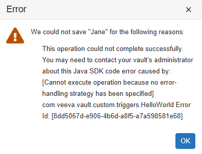 Error message after firing the trigger on AFTER_INSERT.
