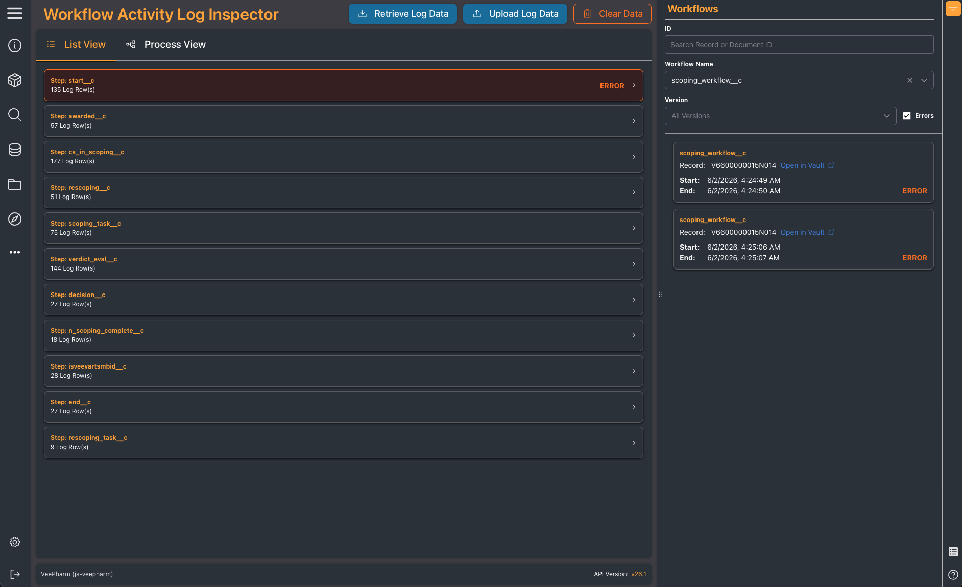 Filter Workflow Activity Log
