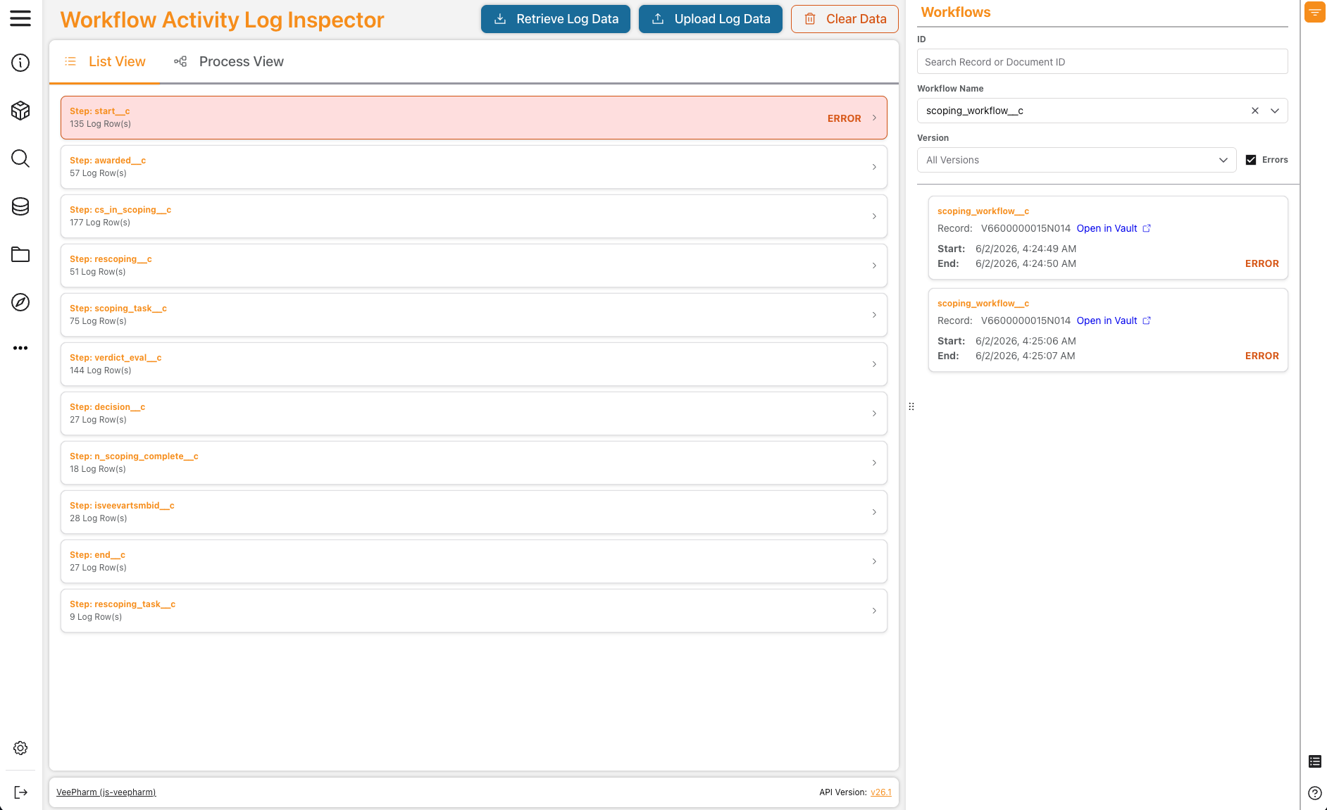 Filter Workflow Activity Log