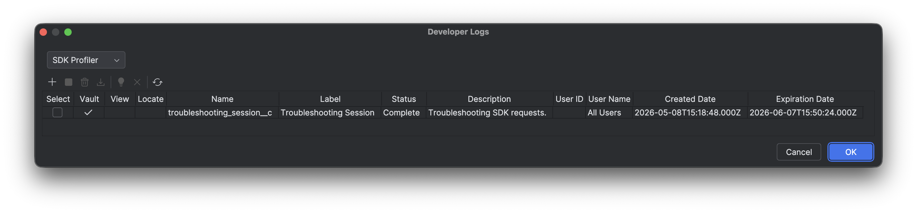 Opening Profiler Log