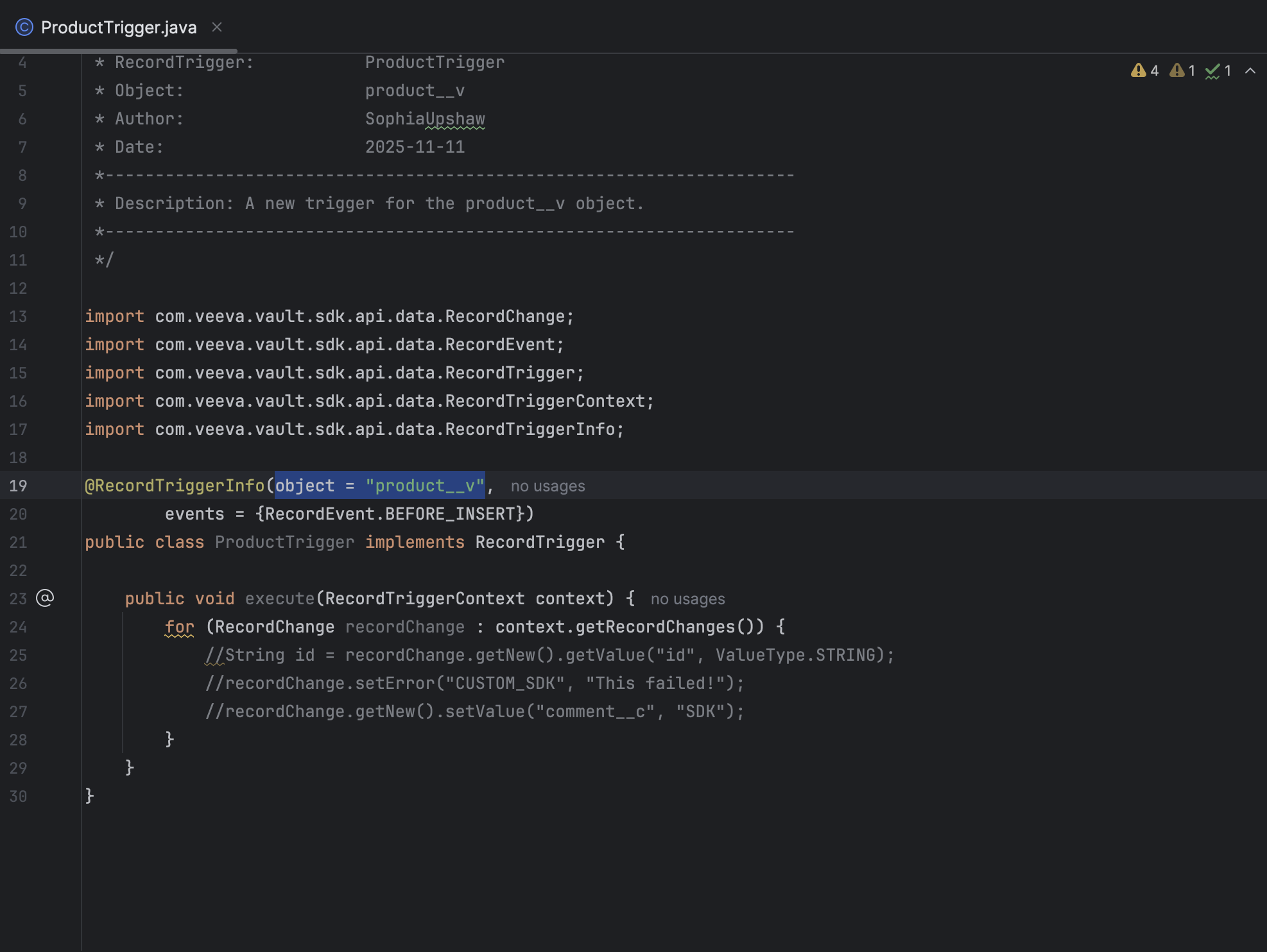 IntelliJ Plugin Product Trigger