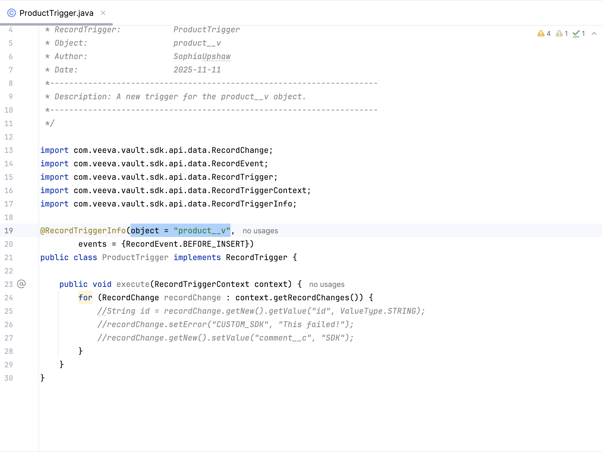 IntelliJ Plugin Product Trigger