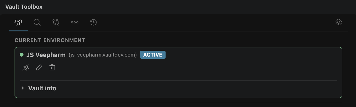 Vault Toolbox Visual Studio Code Extension Active Environment