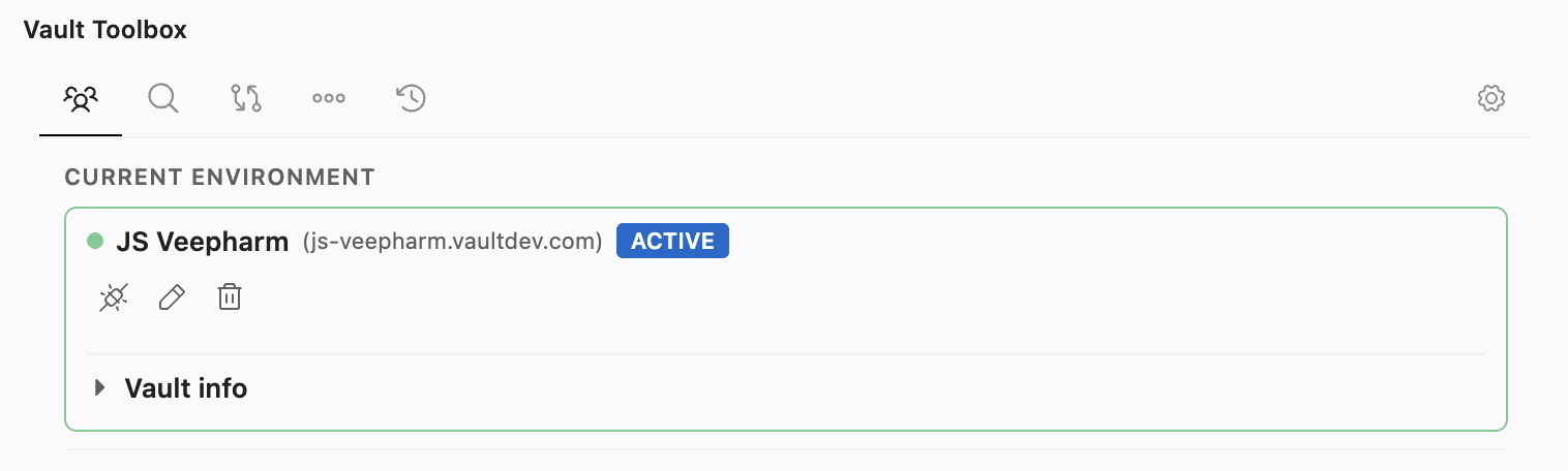 Vault Toolbox Visual Studio Code Extension Active Environment