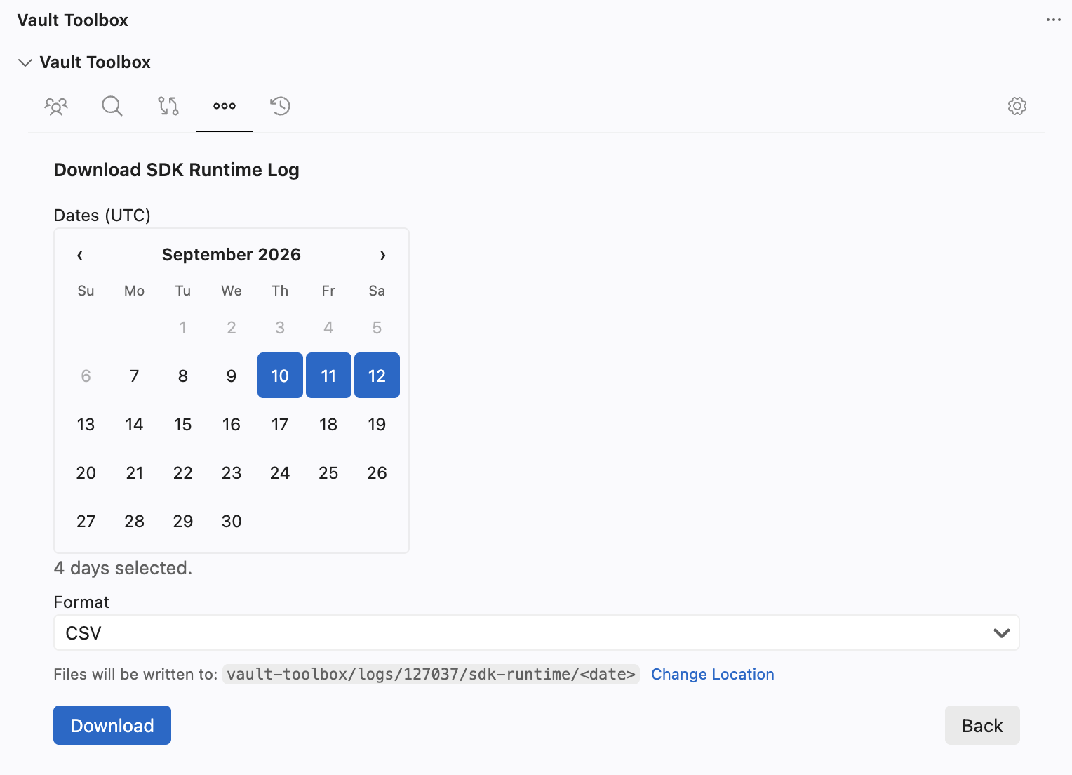 Vault Toolbox Visual Studio Code Extension Download SDK Runtime Log